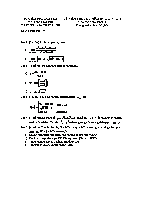 Đề kiểm tra kì 2 môn Toán  Khối 11